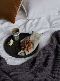 L&M Home Tray L&M Home Mona Round Tray - Black (6661685674172)