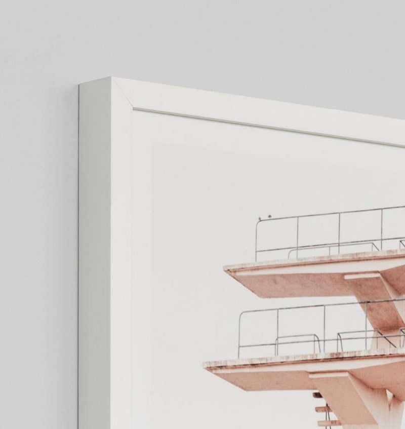 Close-up of Middle of Nowhere Aquatic 1 photographic print framed in white with glass, ready to hang on a wall