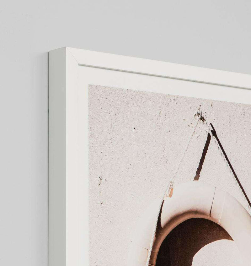 Middle of Nowhere Aquatic 2 photographic print framed in white, modern minimalist wall art.