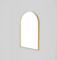 Middle of Nowhere Bjorn arch mirror with brass gold-leafed frame, 55x85cm, elegant wall mirror with warm antique finish