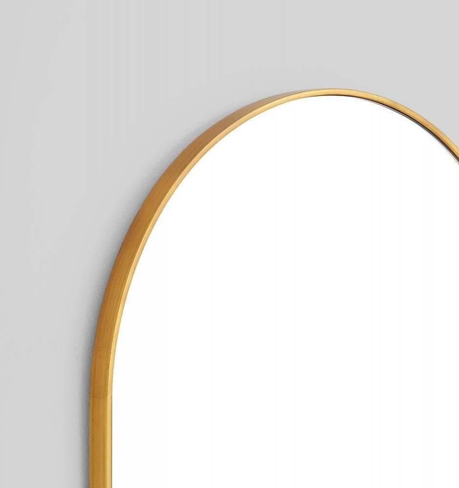 Middle of Nowhere Bjorn arch mirror with brass gold-leafed frame, 55cm x 85cm.