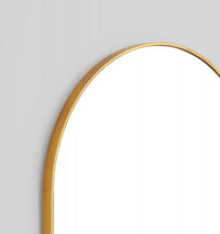 Middle of Nowhere Bjorn arch mirror with brass gold-leafed frame, 55cm x 85cm.