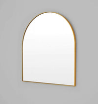 Middle of Nowhere Bjorn arch mirror with brass gold-leaf frame and modern minimalist design