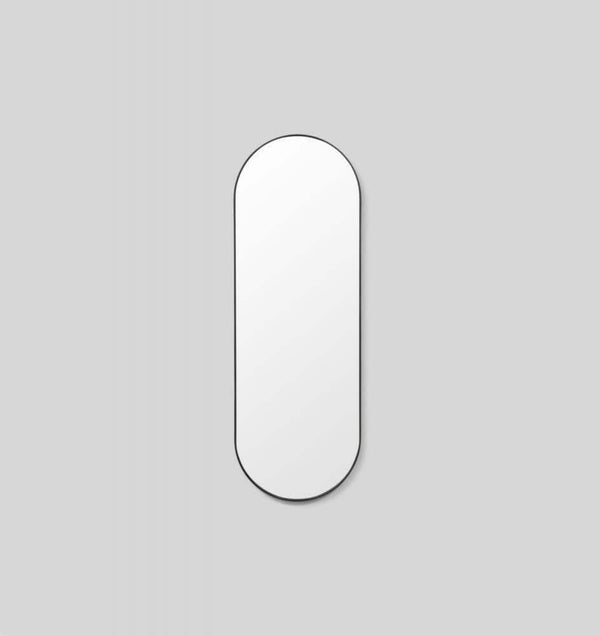 Middle of Nowhere Bjorn large oval black framed modern mirror 50x145cm