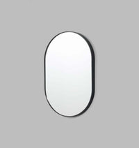 Middle of Nowhere Bjorn Oval Mirror in black with matte finish, 50cm by 75cm, modern minimalistic design