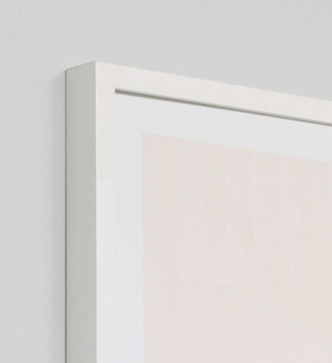 Middle of Nowhere Blush Villa framed photographic print in white frame behind glass, 114 x 85cm