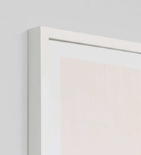 Middle of Nowhere Blush Villa framed photographic print in white frame behind glass, 114 x 85cm