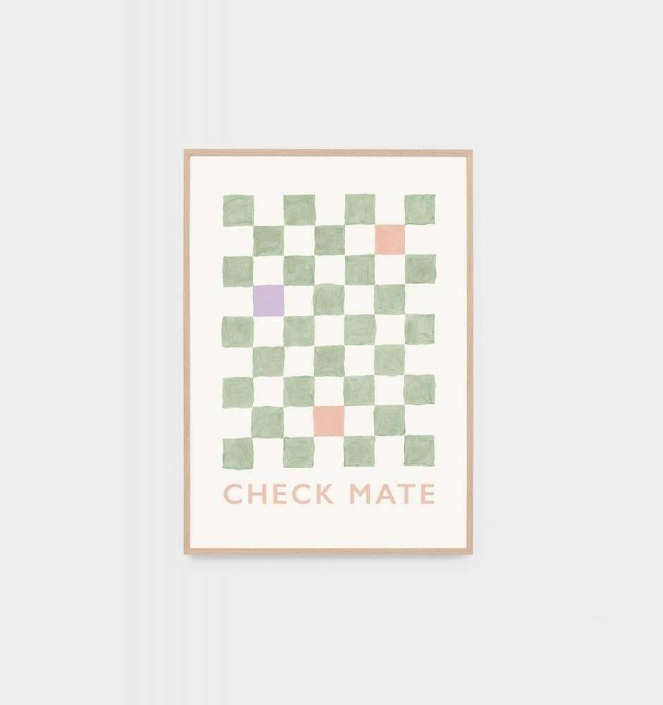 Middle of Nowhere Prints Middle of Nowhere 'Check Mate' Print, Pistachio (7118012514492)