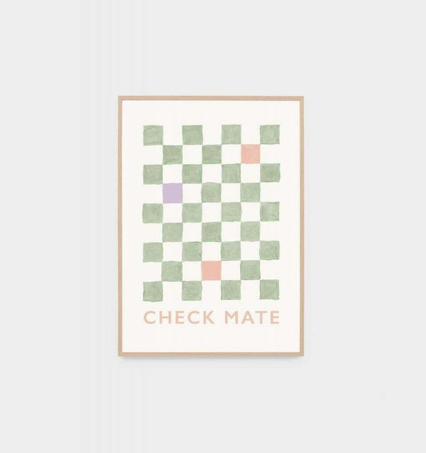 Check Mate, Pistachio — art print by Middle of Nowhere | Norsu Interiors
