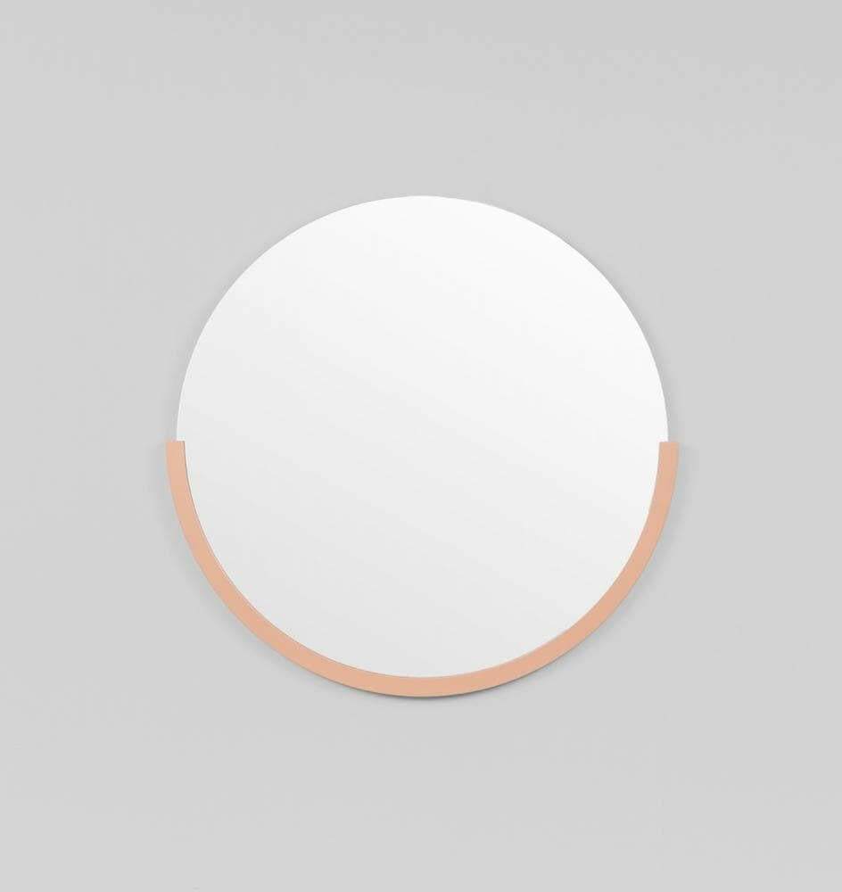 Middle of Nowhere Dawn round desert mirror with minimal wooden frame accent