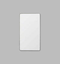 Flynn Curve Leaner Mirror with black frame and gently rounded corners, 100cm by 180cm, modern and versatile design