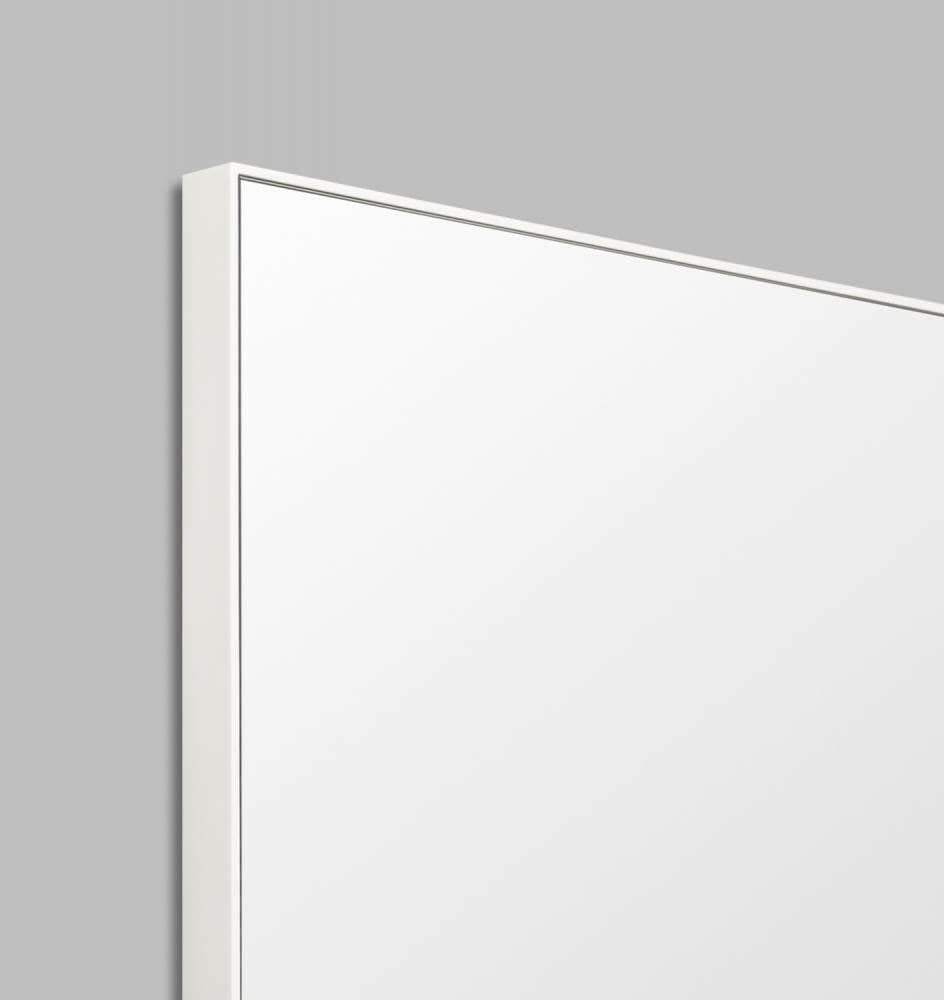 Middle of Nowhere Flynn Leaner Mirror in bright white with minimalist wooden frame and matte finish