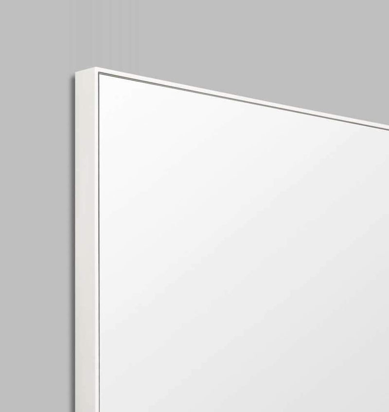 Middle of Nowhere Flynn Leaner Mirror in bright white with minimalist wooden frame and matte finish