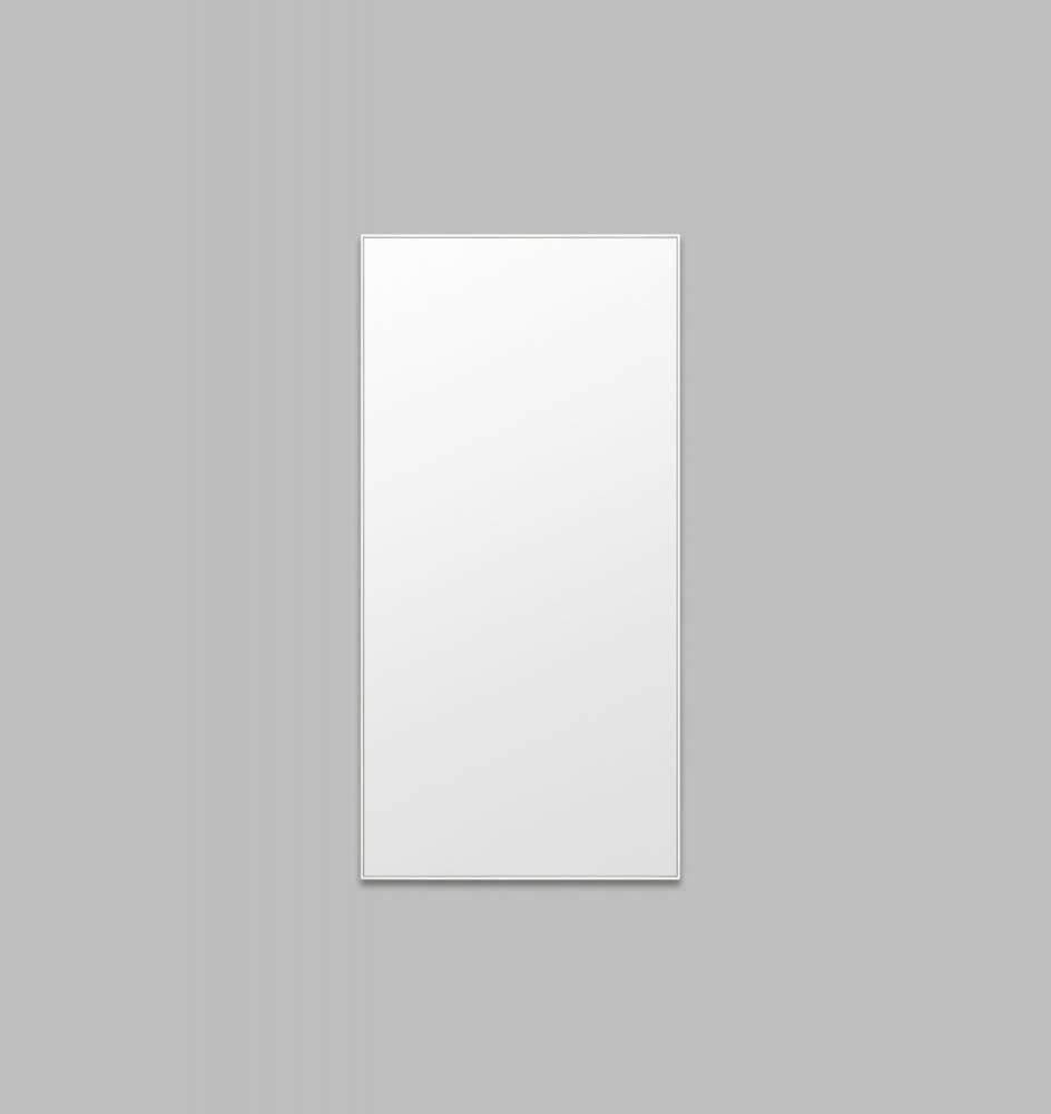 Middle of Nowhere Flynn Leaner Mirror in bright white with a minimalistic matte wooden frame, medium size 65x165cm.