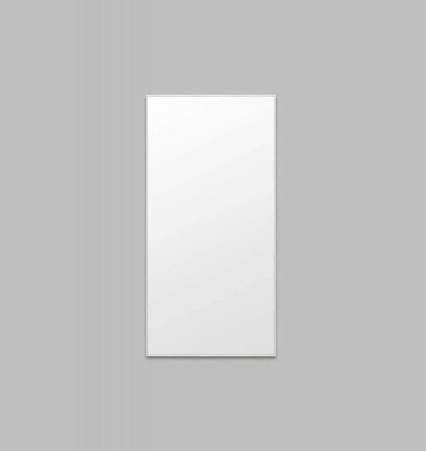 Middle of Nowhere Flynn Leaner Mirror in bright white with a minimalistic matte wooden frame, medium size 65x165cm.