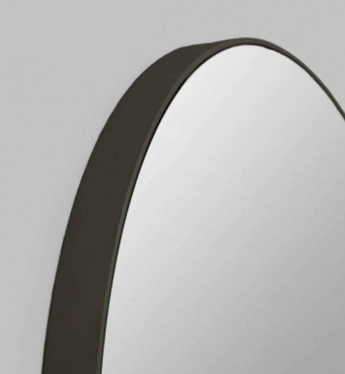 Middle of Nowhere Flynn round black wooden mirror with matte finish in various sizes