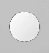 Middle of Nowhere Flynn round black matte finish wooden wall mirror in various sizes