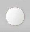 Middle of Nowhere Flynn round blush wooden mirror with matte finish in small and large sizes