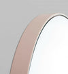 Middle of Nowhere Flynn round blush mirror with minimalistic wooden frame in small and large sizes