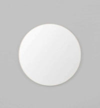 Middle of Nowhere Flynn round bright white wooden mirror with matte finish in various sizes