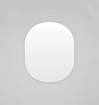 Middle of Nowhere Miller White Mirror 90x110cm with rounded rectangular shape on gray background