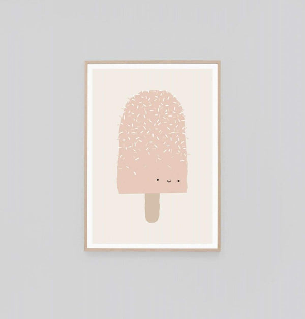 Popsicle Pal Strawberry 1 — framed art print by Middle of Nowhere | Norsu Interiors