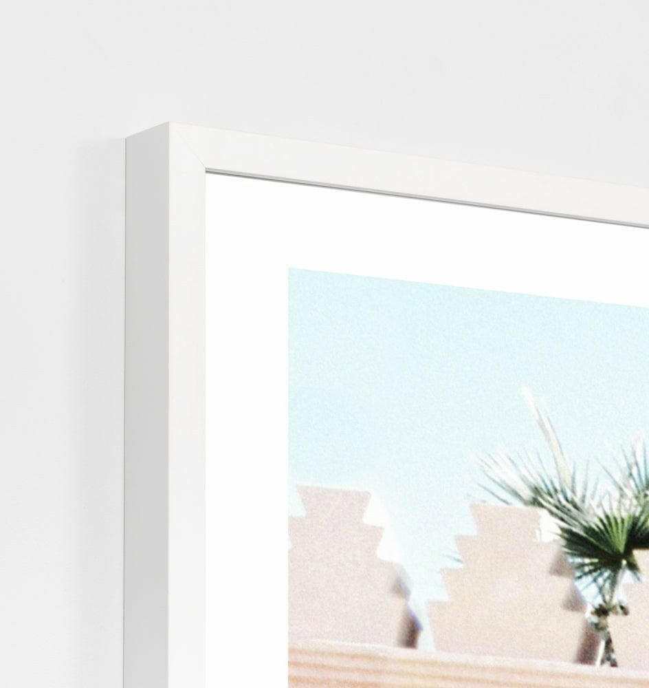 Middle of Nowhere Moroccan entrance framed print with white frame and glass, modern photographic art from Melbourne