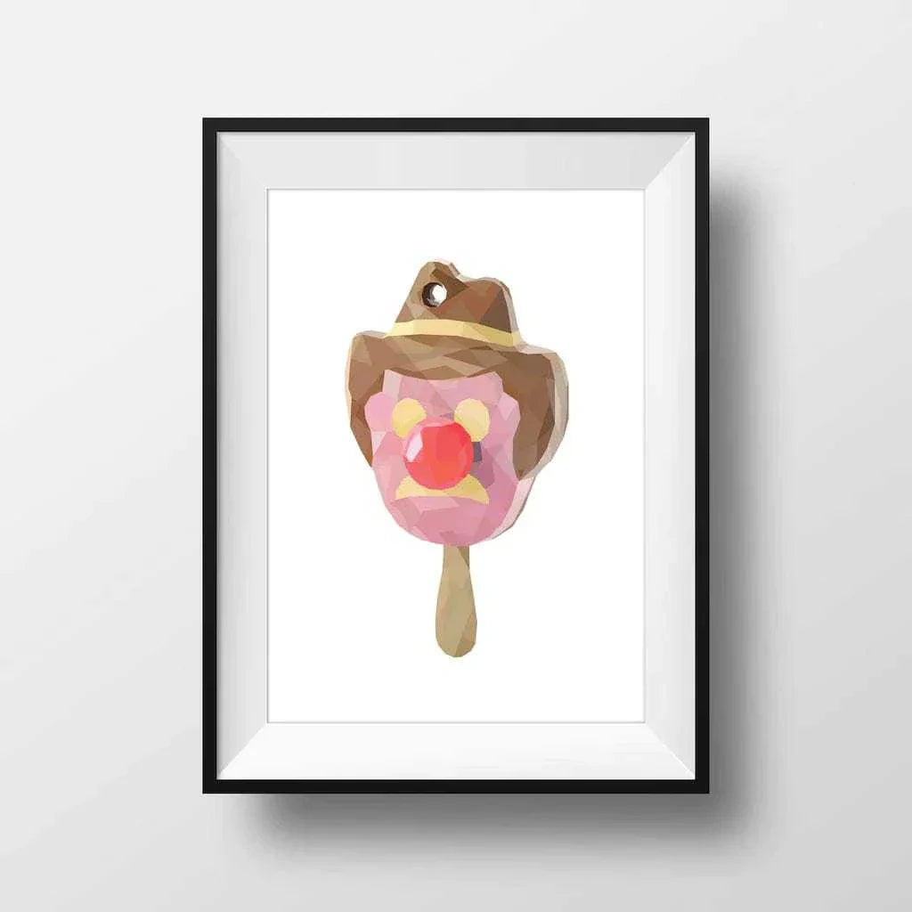 DG Designs Dom Gauci Kids Art Print Mr Bill Tribute framed artwork with a 90s melting treat illustration