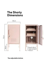 Mustard Made Locker The Shorty Blush with two adjustable shelves and lock in soft pink color