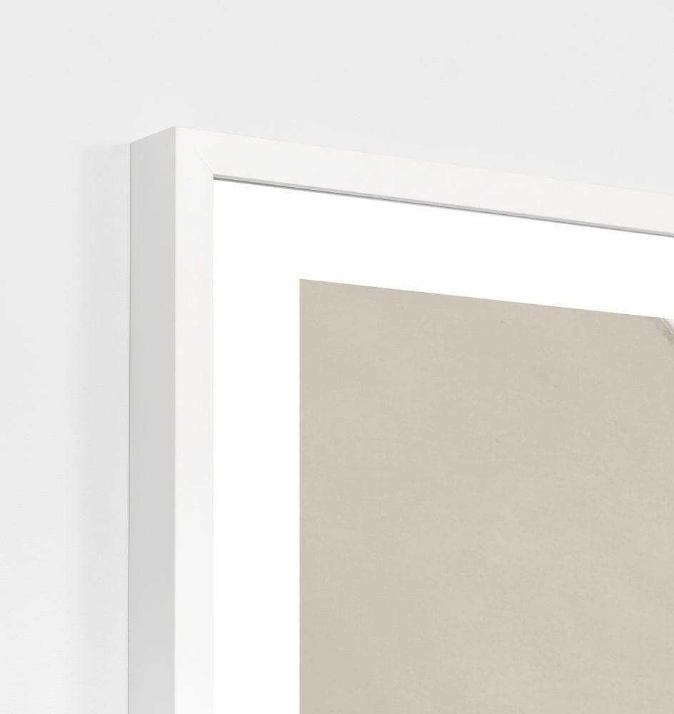 White framed Middle of Nowhere Mykonos Steps photographic print in modern style with glass cover