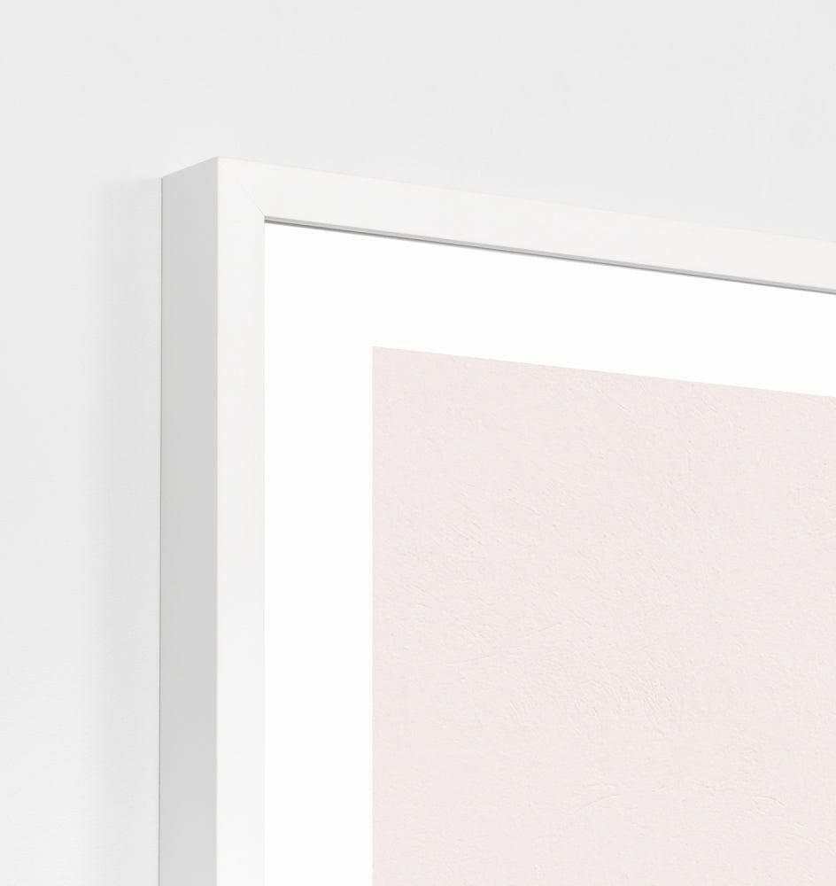 Minimalist Middle Of Nowhere Neighbours photographic print framed in white behind glass, 101x81cm, modern wall art from Melbourne