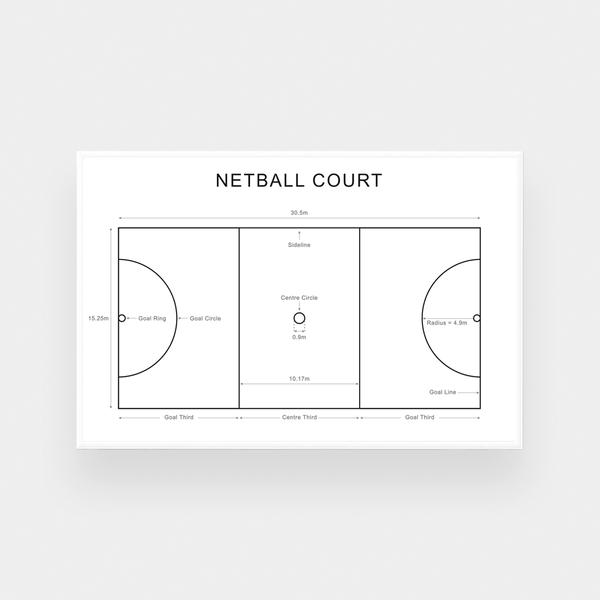 Netball Court Lines — wall art print | Norsu Interiors