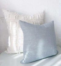 Handmade norsu Studio Cushion in Lexus Duck Egg color, soft feather down filling, high-quality Warwick fabric, stylish home decor pillow.