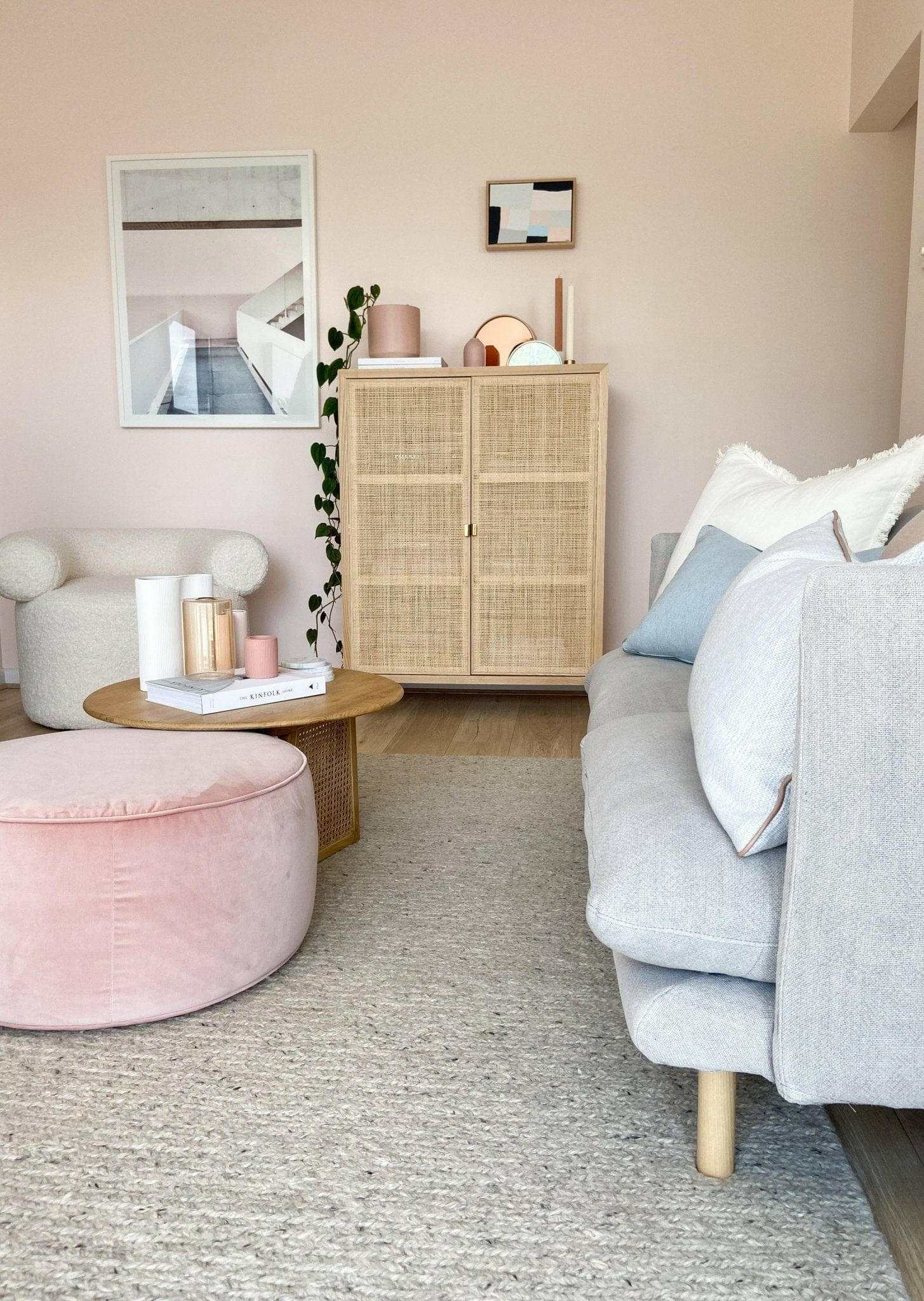 norsu interiors Ottomans norsuHOME Ottoman, Pastel Paradise Blush Velvet (Various Sizes) (4778269376596)