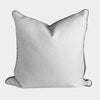 norsu cushion Lindeman Snow fabric with charcoal piping, handmade decorative throw pillow
