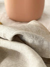 Rendr 100% linen natural napkins set of four made from European flax with soft, prewashed fabric and large hem.