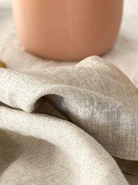 Rendr 100% linen natural napkins set of four made from European flax with soft, prewashed fabric and large hem.