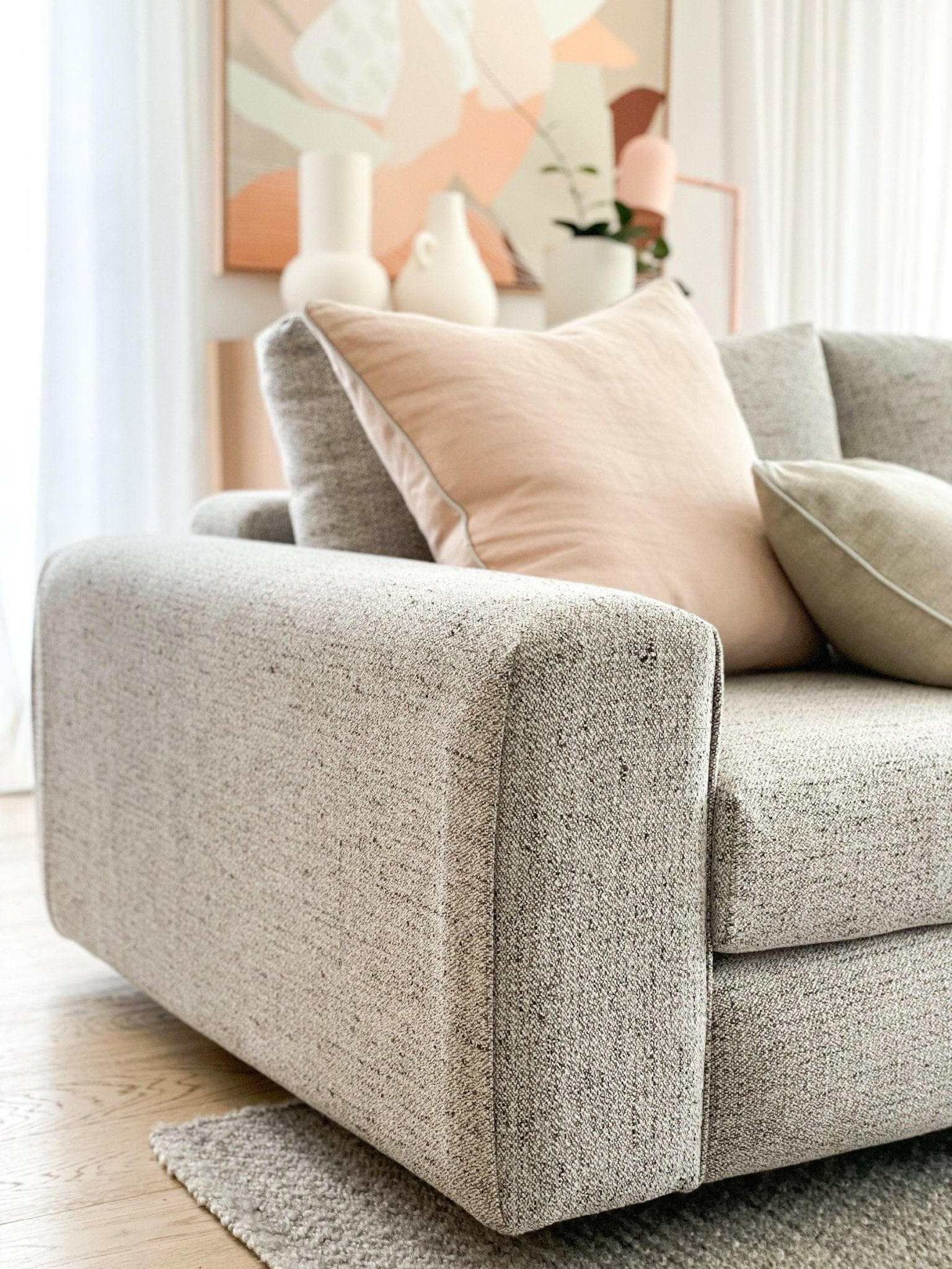 norsuHOME sofa close-up of a comfortable, durable, and stylish Australian-made sofa with soft cushions in a modern living room