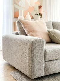 norsuHOME sofa close-up of a comfortable, durable, and stylish Australian-made sofa with soft cushions in a modern living room