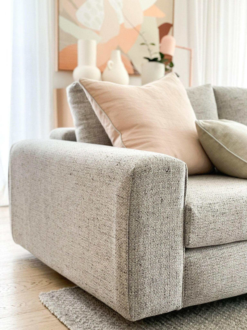 norsuHOME sofa close-up of a comfortable, durable, and stylish Australian-made sofa with soft cushions in a modern living room