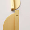 norsu Studio Solid Brass half moon shaped cabinet handle in brushed gold finish with screw hole