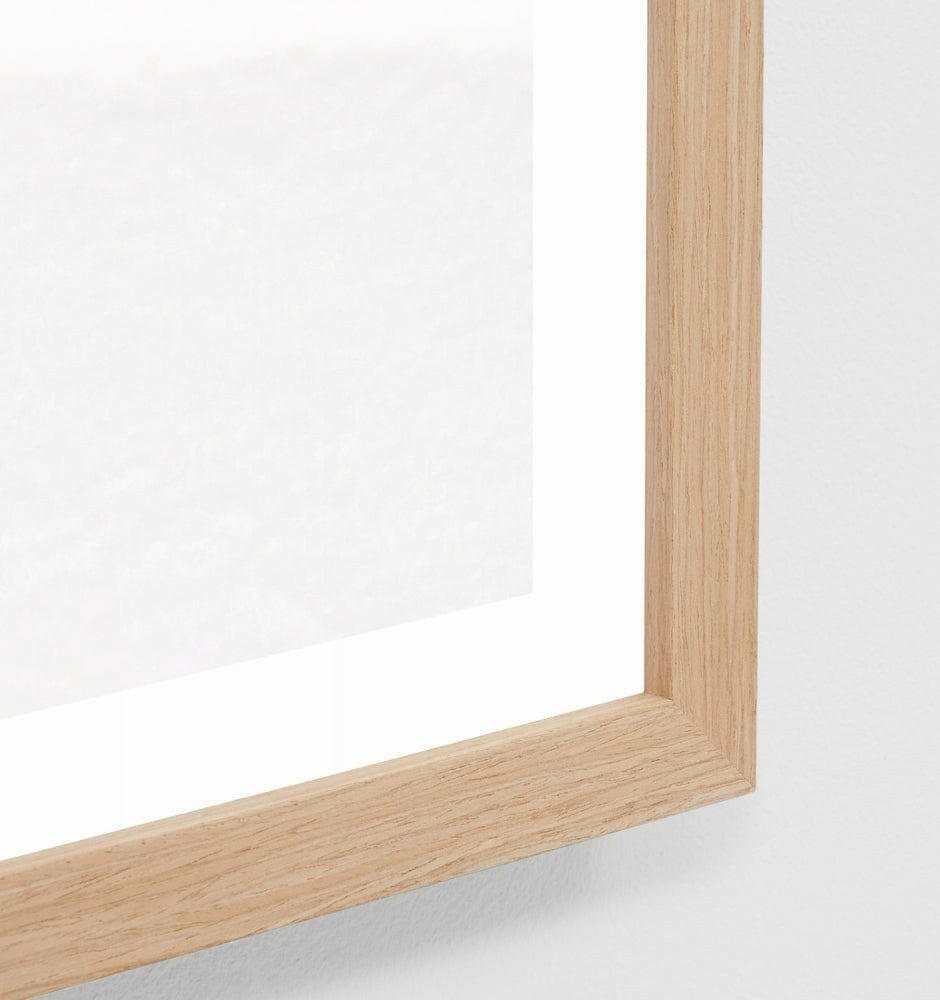 Oak framed Middle of Nowhere Olive Courtyard photographic print behind glass