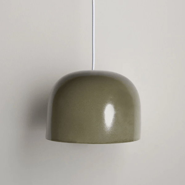 Robert Gordon Bell pendant light, olive | Norsu Interiors