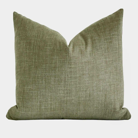 Olive norsu Studio Washable Cushion with soft textured fabric and silver washing machine safe zipper
