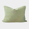 Handmade norsuHOME Cushion Parissi Pistachio with soft Warwick fabric and feather down filling in light green hue