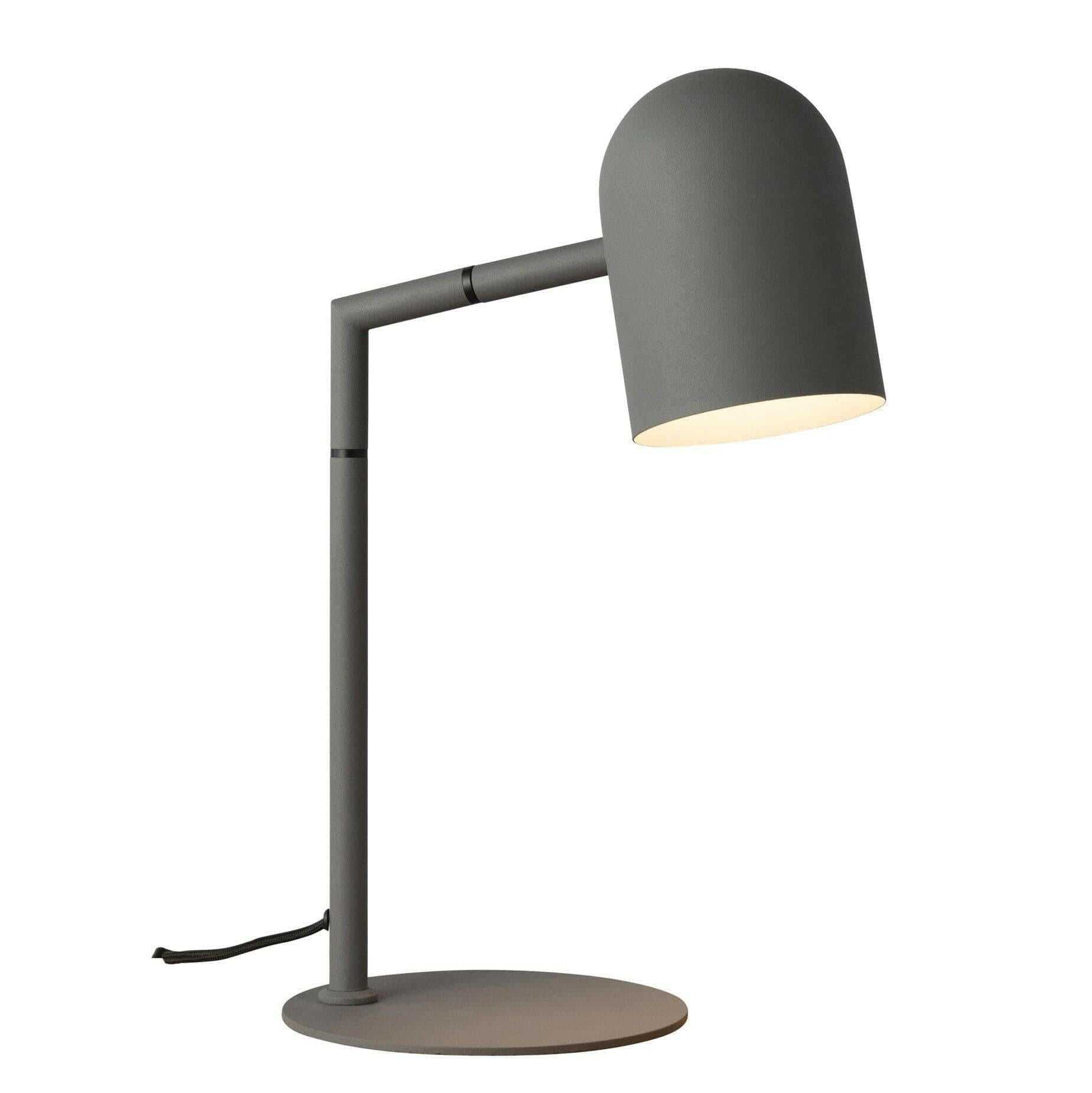 Pia desk lamp in charcoal with modern architectural design and adjustable head for focused lighting