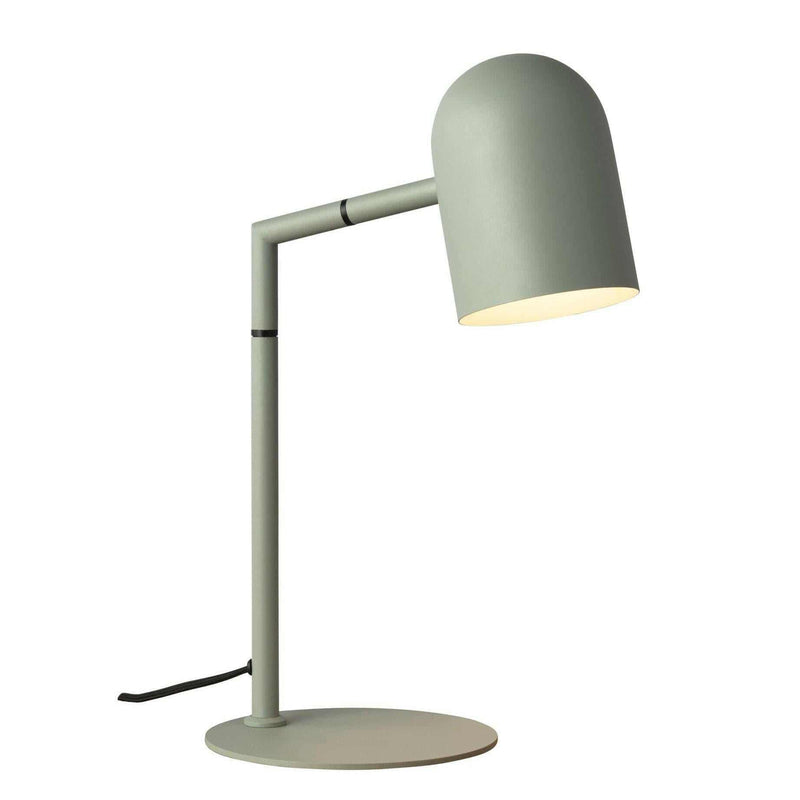 Pia desk lamp in sage green with modern architectural design and adjustable head for focused lighting