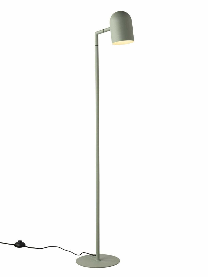 Pia Floor Lamp in sage green with architectural design and adjustable head for bedroom or office lighting