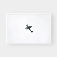 Framed THANK U Print wall art featuring a black airplane on a white background in minimalist style