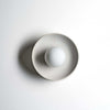 Robert Gordon Dish Wall Sconce ceramic light with round dish frame and central globe light in white finish